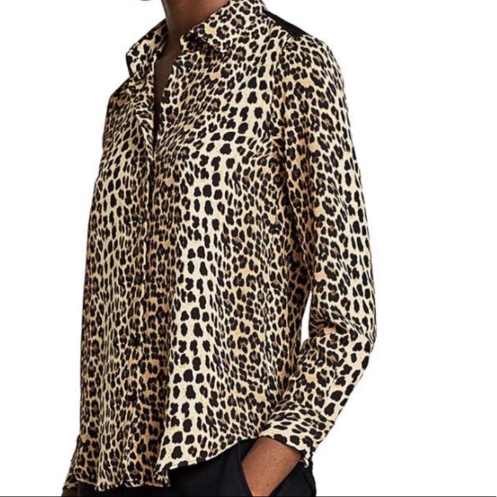 Zara Leopard Animal Print Blouse
